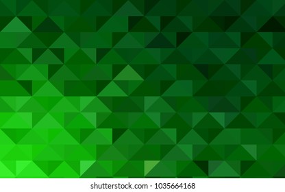 Dark Green vector polygonal template. Creative illustration in halftone style with gradient. Triangular pattern for your business design.