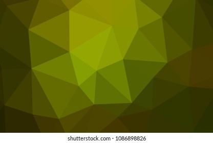 Dark Green vector polygonal template. Glitter abstract illustration with an elegant triangles. Best triangular design for your business.