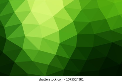 Dark Green vector polygonal template. Shining illustration, which consist of triangles. Brand new style for your business design.