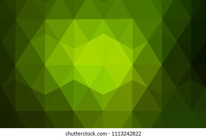 Dark Green vector polygonal template. Shining colorful illustration with triangles. Template for cell phone's backgrounds.