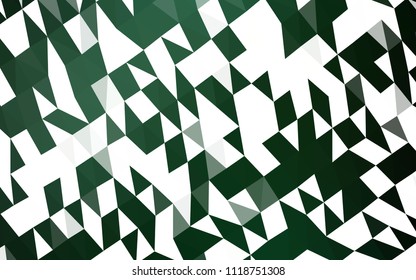 Dark Green vector polygonal template. A sample with polygonal shapes. Triangular pattern for your business design.