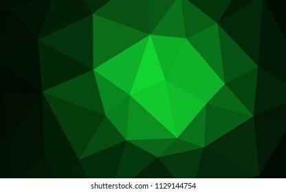 Dark Green vector polygonal template. Colorful abstract illustration with triangles. New template for your brand book.
