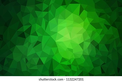 Dark Green vector polygonal template. Colorful abstract illustration with triangles. Triangular pattern for your design.