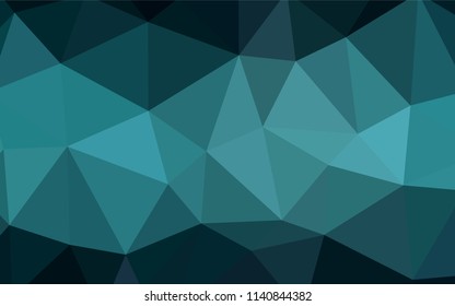 Dark Green vector polygonal template. Shining colorful illustration with triangles. A new texture for your web site.