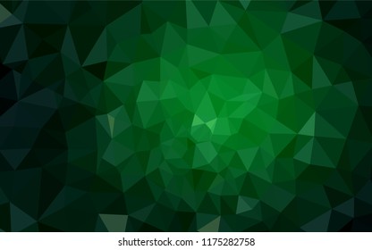 Dark Green vector polygonal template. Elegant bright polygonal illustration with gradient. Polygonal design for your web site.