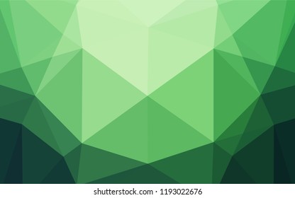 Dark Green vector polygonal template. A vague abstract illustration with gradient. The best triangular design for your business.