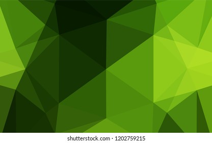 Dark Green vector polygonal template. A vague abstract illustration with gradient. The textured pattern can be used for background.