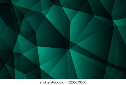 Dark Green vector polygonal template. A sample with polygonal shapes. Template for cell phone's backgrounds.