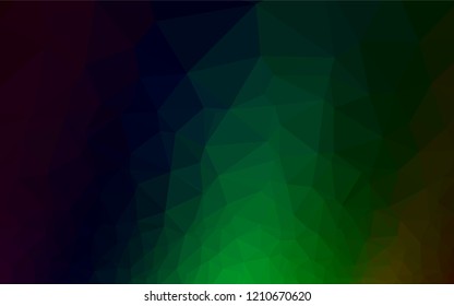 Dark Green vector polygonal template. Colorful abstract illustration with gradient. The best triangular design for your business.