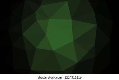 Dark Green vector polygonal template. A vague abstract illustration with gradient. A completely new template for your business design.