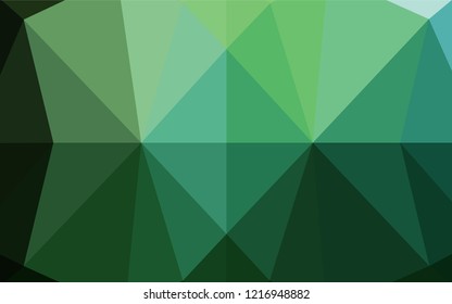 Dark Green vector polygonal template. A completely new color illustration in a vague style. The elegant pattern can be used as part of a brand book.