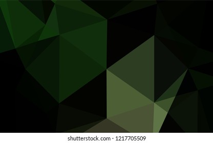 Dark Green vector polygonal template. Modern geometrical abstract illustration with gradient. The template can be used as a background for cell phones.