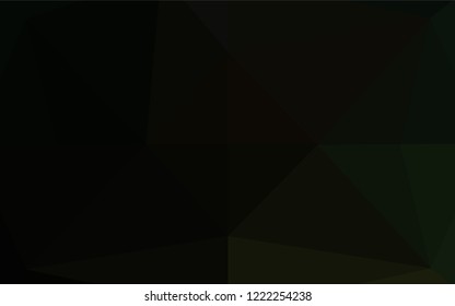 Dark Green vector polygonal template. Creative illustration in halftone style with gradient. Triangular pattern for your business design.