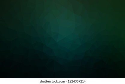 Dark Green vector polygonal template. Colorful illustration in polygonal style with gradient. Triangular pattern for your design.