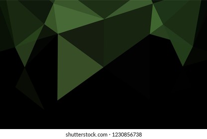 Dark Green vector polygonal template. An elegant bright illustration with gradient. The best triangular design for your business.