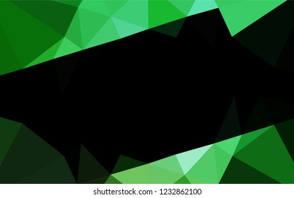 Dark Green vector polygonal template. A completely new color illustration in a vague style. The polygonal design can be used for your web site.