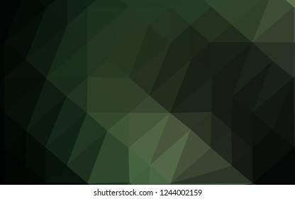 Dark Green vector polygonal template. Colorful illustration in Origami style with gradient.  Polygonal design for your web site.