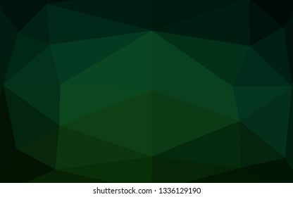 Dark Green vector polygonal template. A sample with polygonal shapes. Elegant pattern for a brand book.