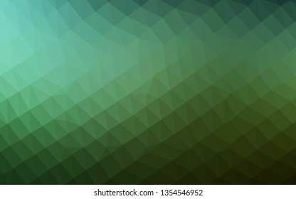 Dark Green vector polygonal template. Colorful illustration in Origami style with gradient.  New texture for your design.