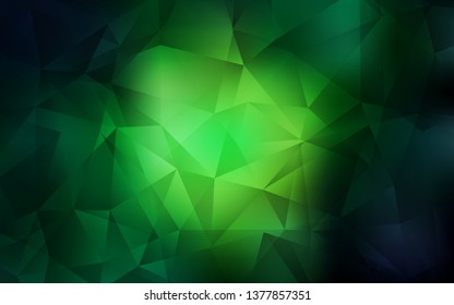 Dark Green vector polygonal template. Polygonal abstract illustration with gradient. Best triangular design for your business.