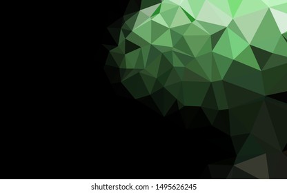 Dark Green vector polygonal template. A vague abstract illustration with gradient. Textured pattern for background.
