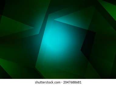 Plantilla poligonal vector verde oscuro. Ilustración abstracta poligonal con gradiente. Una nueva textura para tu sitio web.
