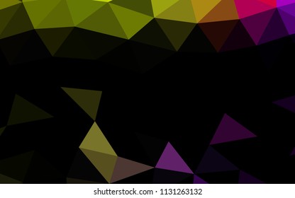 Dark Green vector polygonal polygonal. Triangular geometric sample with gradient.  A new texture for your design.