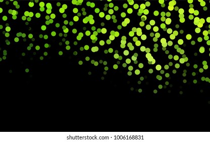 Dark Green vector red banner with set of circles, dots. Donuts Background. Creative Design Template. Technological halftone illustration.