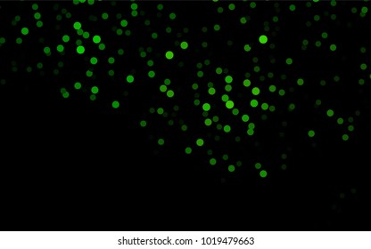 Dark Green vector red banner with set of circles, dots. Donuts Background. Creative Design Template. Technological halftone illustration.
