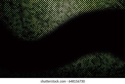 Dark Green vector red banner with set of circles, dots. Donuts Background. Creative Design Template. Technological halftone illustration.