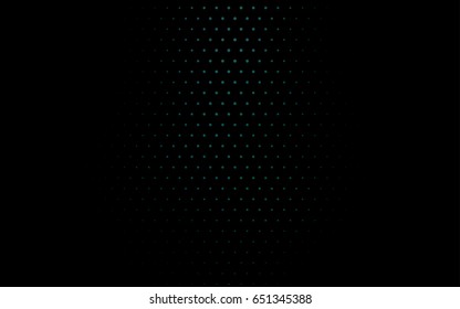 Dark Green vector red banner with set of circles, dots. Donuts Background. Creative Design Template. Technological halftone illustration.