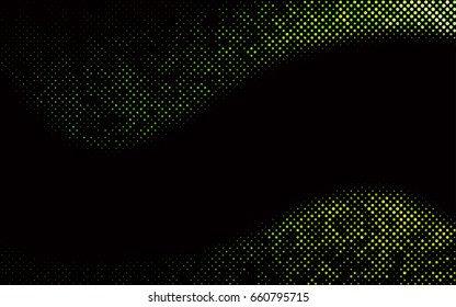 Dark Green vector red banner with set of circles, dots. Donuts Background. Creative Design Template. Technological halftone illustration.