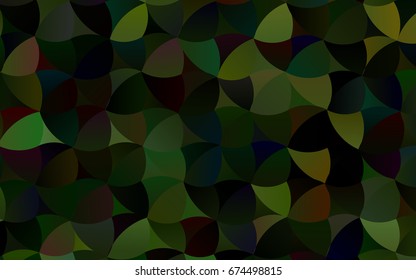 Dark Green vector red banner with set of circles, dots. Donuts Background. Creative Design Template. Technological halftone illustration.