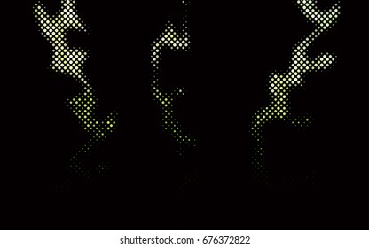 Dark Green vector red banner with set of circles, dots. Donuts Background. Creative Design Template. Technological halftone illustration.