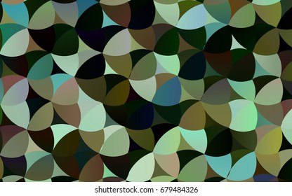Dark Green vector red banner with set of circles, dots. Donuts Background. Creative Design Template. Technological halftone illustration.