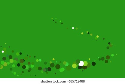 Dark Green vector red banner with set of circles, dots. Donuts Background. Creative Design Template. Technological halftone illustration.
