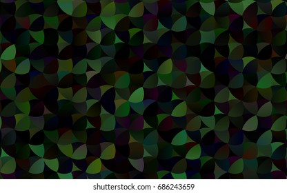 Dark Green vector red banner with set of circles, dots. Donuts Background. Creative Design Template. Technological halftone illustration.