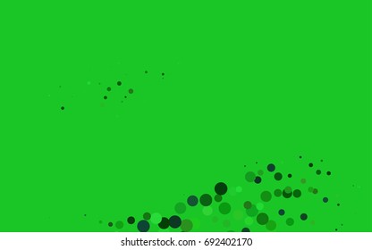 Dark Green vector red banner with set of circles, dots. Donuts Background. Creative Design Template. Technological halftone illustration.