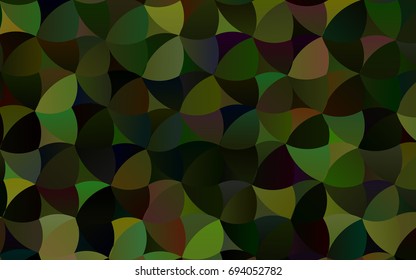 Dark Green vector red banner with set of circles, dots. Donuts Background. Creative Design Template. Technological halftone illustration.