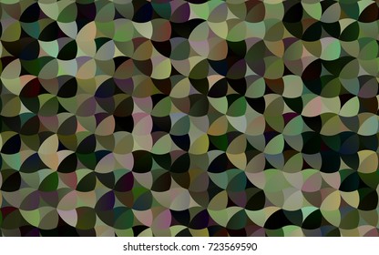 Dark Green vector red banner with set of circles, dots. Donuts Background. Creative Design Template. Technological halftone illustration.