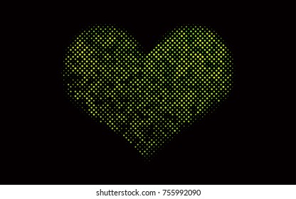 Dark Green vector red banner with set of circles, dots. Donuts Background. Creative Design Template. Technological halftone illustration.