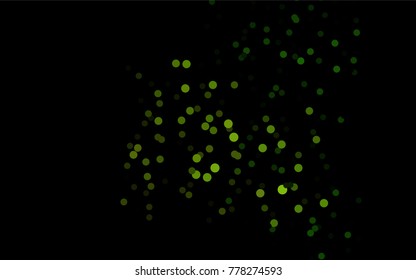 Dark Green vector red banner with set of circles, dots. Donuts Background. Creative Design Template. Technological halftone illustration.