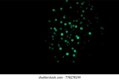 Dark Green vector red banner with set of circles, dots. Donuts Background. Creative Design Template. Technological halftone illustration.
