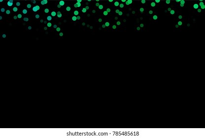 Dark Green vector red banner with set of circles, dots. Donuts Background. Creative Design Template. Technological halftone illustration.