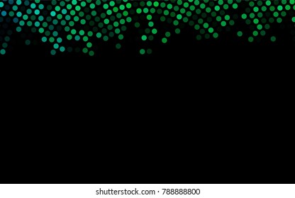 Dark Green vector red banner with set of circles, dots. Donuts Background. Creative Design Template. Technological halftone illustration.