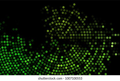 Dark Green vector red pattern of geometric circles, shapes. Colorful mosaic banner. Geometric background with colored disks.