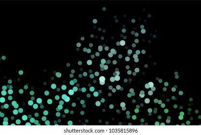 Dark Green vector red pattern of geometric circles, shapes. Colorful mosaic banner. Geometric background with colored disks.