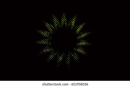 Dark Green vector red pattern of geometric circles, shapes. Colorful mosaic banner. Geometric background with colored disks.