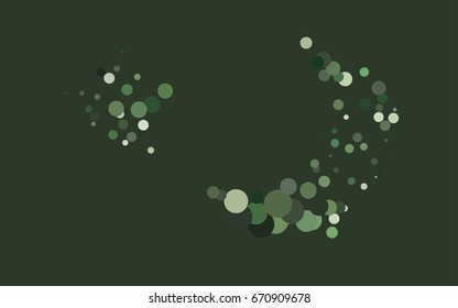 Dark Green vector red pattern of geometric circles, shapes. Colorful mosaic banner. Geometric background with colored disks.