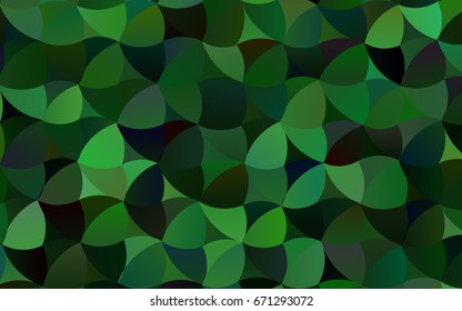 Dark Green vector red pattern of geometric circles, shapes. Colorful mosaic banner. Geometric background with colored disks.